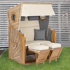 Maxxworld Hoberg Premium 2-Sitzer-Strandkorb Mit Bullaugen -Garten- & Gewächshäuser Geschäft aeba2c1a47f15f12f5f434170ebb8d48