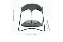 LECO Doppelschwingliege, Grau, Stahl/Textilene, 209 X 209 X 205 Cm -Garten- & Gewächshäuser Geschäft af089d8860befc191c4c345cc9a3a68b