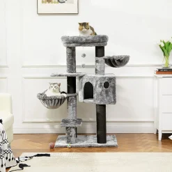 MSmask Kratzbaum Klein Katzenkratzbaum 120cm Kletterbaum Katzenbaum Mit Extra Dicke Stämme Große Aussichtsplattform, Verstellbar Grundplatte, Liegemulde, Stabil -Garten- & Gewächshäuser Geschäft af5d23a6eeb1266f64017e108084da11