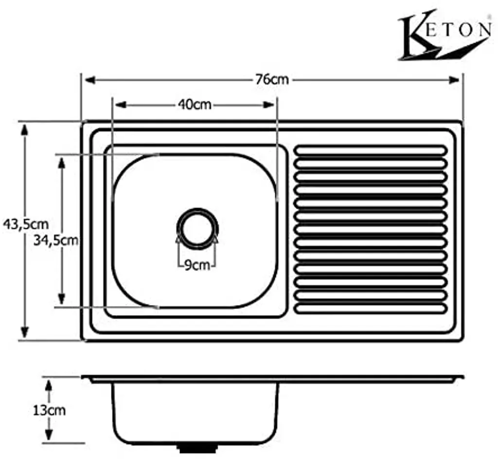 Edelstahl Einbauspüle 76cm X 43,5cm Küchen Spüle Küchenspüle Edelstahlspüle Von Keton Mit Hahnlochstopfen Beidseitig Gelocht 2 Edelstahl Einbauspüle 76cm X 43,5cm Küchen Spüle Küchenspüle Edelstahlspüle Von Keton Mit Hahnlochstopfen Beidseitig Gelocht – Bild 2