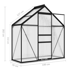 VIDAXL Gewaechshaus Anthrazit Aluminium 1,33 M2 -Garten- & Gewächshäuser Geschäft afa2de1cb8a23d50e0f20f665bf83ae4