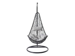 Mirjan24 Hängesessel Boho, Stilvoll Hängestuhl, Gartensessel Mit Stahlskelett, Hängekorb, Kokon (Farbe: Grau, Kissen: Grau) -Garten- & Gewächshäuser Geschäft afb7349e4b36a646786f89a1daba004d