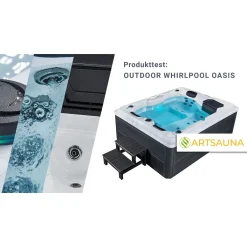 Artsauna Outdoor Whirlpool Oasis – Spa Mit Massagedüsen, LED-Beleuchtung, 2 Filter, Abdeckung, Pumpe, Ausstiegshilfe - Whirlpool Winterfest & Beheizbar -Garten- & Gewächshäuser Geschäft afc3f3d3c9b491e27ffaf382b78700b4