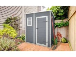 Keter Manor Pent Geräteschuppen B 183,5 X T 111 X H 200 Cm Gartenschuppen, Farbe Grau -Garten- & Gewächshäuser Geschäft b044a09542a3d8f449f60fcdfcfe3e07