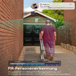 IeGeek 2K Solar Überwachungskamera Aussen Akku, Outdoor Kamera Wlan Mit PIR Bewegungsmelder, Sirene/lichtalarm, Personen/Autoerkennung, Farbnachtsicht, 2-Wege-Audio, Arbeit Mit Alexa, IP65 -Garten- & Gewächshäuser Geschäft b0456185bdbb56e8c5b2649415a3c5e0