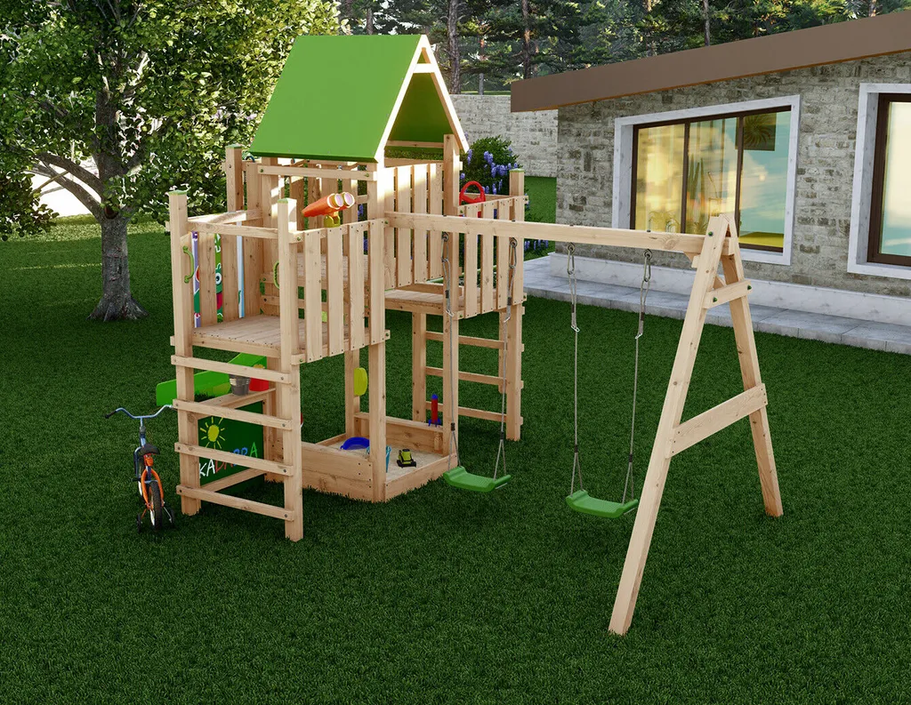 MONSTERSPASS Kadabra Spielturm Kletterturm Schaukel Sandkasten Maltafel XXL Rutsche 2 MONSTERSPASS Kadabra Spielturm Kletterturm Schaukel Sandkasten Maltafel XXL Rutsche – Bild 2