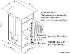 WONDERMAKE Katzenschrank Für Katzentoilette Groß Hoch Aus Holz, Katzenklo-Schrank Katzen-Kommode Mit Schublade Und Tür Geschlossen, Design Katzen-Haus Toilette Klo XL, 51 X 46 X 96 Cm, Weiß -Garten- & Gewächshäuser Geschäft b09c50e4e1567150331a0f9f407f417e