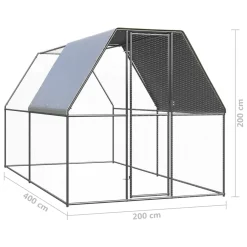 VidaXL Outdoor-Hühnerkäfig 2x4x2 M Verzinkter Stahl -Garten- & Gewächshäuser Geschäft b0aa7ded4f4269048e2d6b629d607240 1