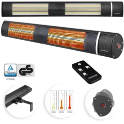 Monzana Infrarot Heizstrahler MZH3000 Goldröhre 3000W 3 Heizstufen Fernbedienung Terrassenstrahler Elektrisch , Farbe:schwarz 14 Monzana Infrarot Heizstrahler MZH3000 Goldröhre 3000W 3 Heizstufen Fernbedienung Terrassenstrahler Elektrisch , Farbe:schwarz -Garten- & Gewächshäuser Geschäft b0b2aa76bad0d018c20d93d07f3183ee