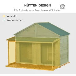 Pawhut Hundehütte Aus Massivholz Isoliertes Hundehaus Mit 2 Räume Asphaltdach Outdoor Hütte Mit Terrasse Gelb+Grün 127 X 110 X 109 Cm -Garten- & Gewächshäuser Geschäft b0d3b86c7673bbe72a81fe447c418ac1