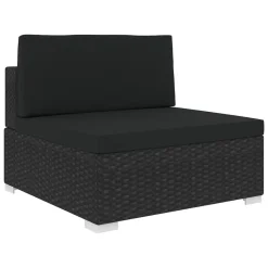 VidaXL Modular-Sofa-Mittelteil 1 Stk. + Auflagen Poly Rattan Schwarz -Garten- & Gewächshäuser Geschäft b0ea64e76906a229eaf2623f17c0386a