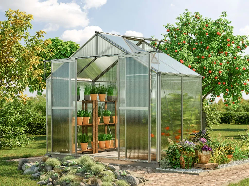 GFP Garten- & Freizeitprofi GFP Gewächshaus Topas 2 Aus Alu 225x133 Cm Ca. 8 Mm Doppelstegplatten Mit Fundamentrahmen, Automatischer Fensteröffner - Austria 5 GFP Garten- & Freizeitprofi GFP Gewächshaus Topas 2 Aus Alu 225x133 Cm Ca. 8 Mm Doppelstegplatten Mit Fundamentrahmen, Automatischer Fensteröffner - Austria – Bild 5