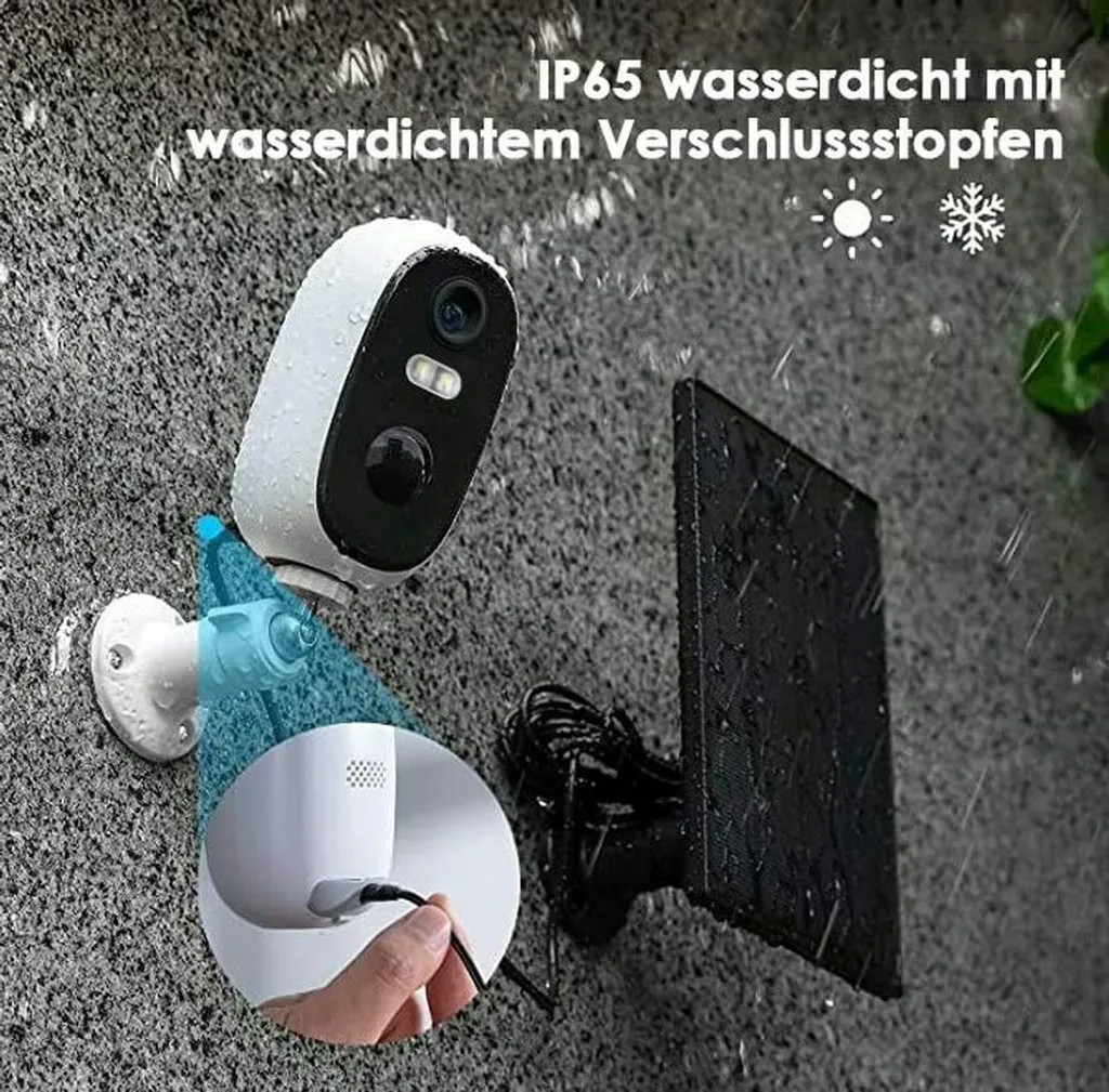 IeGeek 2K 3MP Überwachungskamera Aussen Akku Mit Solarpanel 32G SD-Karte, WLAN Kamera Outdoor Mit Farbnachtsicht, PIR Bewegungsmelder, 2-Wege Audio, Cloud Storage, IP65, 2,4 GHz 9 IeGeek 2K 3MP Überwachungskamera Aussen Akku Mit Solarpanel 32G SD-Karte, WLAN Kamera Outdoor Mit Farbnachtsicht, PIR Bewegungsmelder, 2-Wege Audio, Cloud Storage, IP65, 2,4 GHz – Bild 9