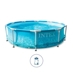 INTEX Beachside Pool-Set Mit Metallrahmen (Filterpumpe) 4.485 L -Garten- & Gewächshäuser Geschäft b12138ca4cbdfe020d3ee6d428885ad2