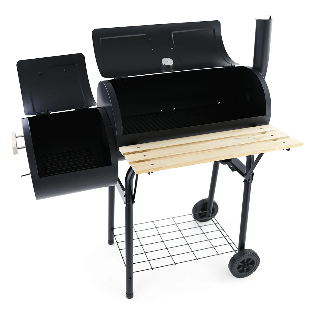 Carparts Online GmbH RAMROXX® BBQ XL Smoker Holzkohle Barbecue Grill RX970 Schwarz Mit Abdeckung 5 Carparts Online GmbH RAMROXX® BBQ XL Smoker Holzkohle Barbecue Grill RX970 Schwarz Mit Abdeckung – Bild 5