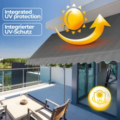 FF Europe Jago® Klemmmarkise - 300/350/400x80cm, Höhenverstellbar, Kurbel, Wasserabweisend, UV-Schutz, Terrasse, Sonnenschutz, Farbwahl - Balkon, Sonnenmarkise, Terrassenmarkise (350 X 80 Cm, Anthrazit) 10 FF Europe Jago® Klemmmarkise - 300/350/400x80cm, Höhenverstellbar, Kurbel, Wasserabweisend, UV-Schutz, Terrasse, Sonnenschutz, Farbwahl - Balkon, Sonnenmarkise, Terrassenmarkise (350 X 80 Cm, Anthrazit) -Garten- & Gewächshäuser Geschäft b1319ba1d39f97028bb42452fb305de4