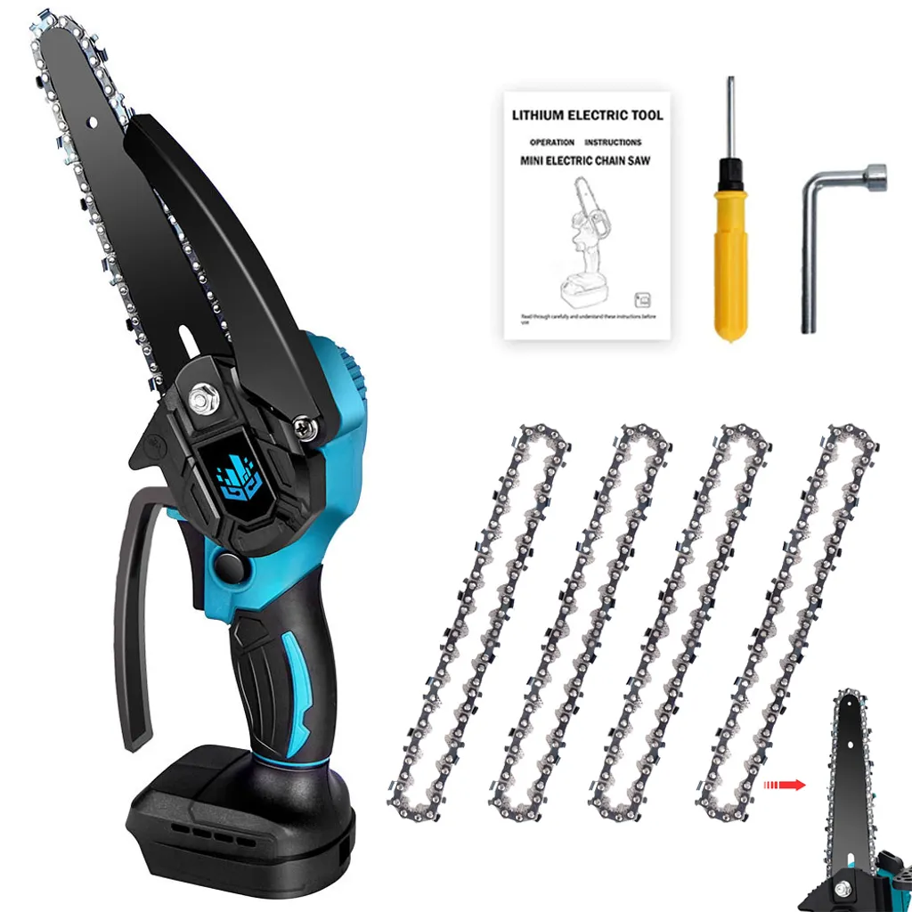 Yofidra 6 Zoll Elektrokettensägen Garten Handkettensäge Mit 4 Ketten (Ohne Akku) 1 Yofidra 6 Zoll Elektrokettensägen Garten Handkettensäge Mit 4 Ketten (Ohne Akku)