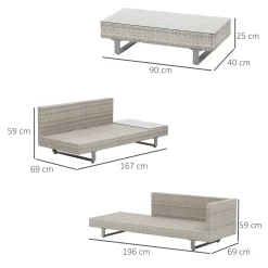 Outsunny 3-tlg. Luxus Polyrattan Gartengarnitur Gartenmöbel Garten-Set Sitzgruppe Loungeset Loungemöbel Inkl. Ablagen Und Beistelltisch Sitzkissen Grau 14 Outsunny 3-tlg. Luxus Polyrattan Gartengarnitur Gartenmöbel Garten-Set Sitzgruppe Loungeset Loungemöbel Inkl. Ablagen Und Beistelltisch Sitzkissen Grau -Garten- & Gewächshäuser Geschäft b14c0ea89ea01988eb18317c5d2f2f89