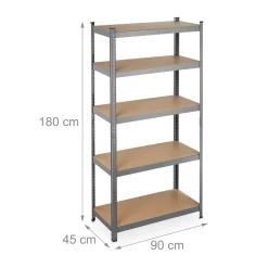 Relaxdays Schwerlastregal 180x90x45 Grau 11 Relaxdays Schwerlastregal 180x90x45 Grau -Garten- & Gewächshäuser Geschäft b14e2b5477cb2db00e2d9ea22325a29f