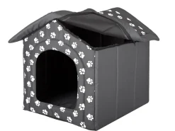 HobbyDog Hundehütte Hundebett Tierbett Katzenbett - Standard - 52 X 53 X 46 Cm [Größe: R3] - Grau Mit Pfoten -Garten- & Gewächshäuser Geschäft b1573a1398755527c997d70acadb5161