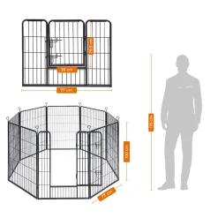 FEANDREA Welpenauslauf 8-Eck XXL Hundegehege Laufgitter Welpenfreigehege Laufstall Zaun Gitter Welpen Hasen Kaninchen Schwarz PPK81H -Garten- & Gewächshäuser Geschäft b169860d151f06a396659cdd82fdf954