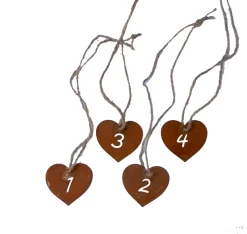 Gartenzaubereien Adventszahlen Herz Set 1 - 4 Aus Edelrost