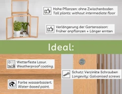 Needs&wants Mini Gewächshaus Klein Winterfest Aus Holz Für Balkon Garten Zimmer Indoor, Frühbeet Hochbeet Treibhaus Anzucht Aufzucht Von Pflanzen Pflanzschrank Anzuchthaus, 58x43x76 Cm, Polycarbonat, Braun 9 Needs&wants Mini Gewächshaus Klein Winterfest Aus Holz Für Balkon Garten Zimmer Indoor, Frühbeet Hochbeet Treibhaus Anzucht Aufzucht Von Pflanzen Pflanzschrank Anzuchthaus, 58x43x76 Cm, Polycarbonat, Braun -Garten- & Gewächshäuser Geschäft b196ea26af9fe9f08a14e068cfda1e31