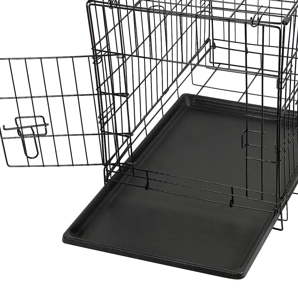 Mucola L Hundetransportbox Hundeklappkäfig Gitter Schwarz 4 Mucola L Hundetransportbox Hundeklappkäfig Gitter Schwarz – Bild 4