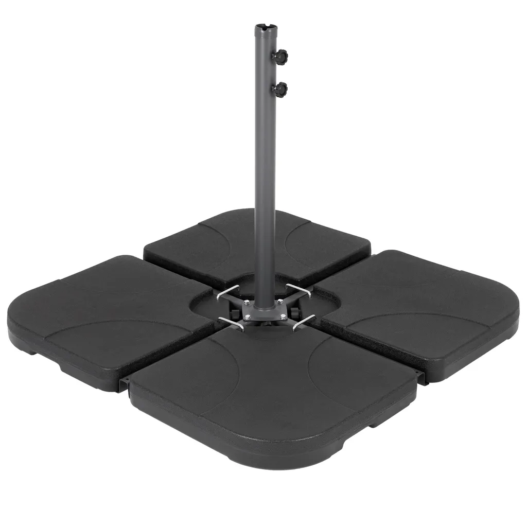 ECD Germany 4er Set Sonnenschirmständer, Bodenkreuz Schirmgewicht Für Ampelschirmständer Marktschirmständer Kurbelschirmständer, Beschwerungsplatten Mit 60L Wasser / 80kg Sand Befüllbar 1 ECD Germany 4er Set Sonnenschirmständer, Bodenkreuz Schirmgewicht Für Ampelschirmständer Marktschirmständer Kurbelschirmständer, Beschwerungsplatten Mit 60L Wasser / 80kg Sand Befüllbar