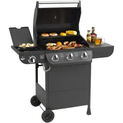 El Fuego Gasgrill / Grillwagen Columbus 3 Brenner +1 Grill 56x41cm -Garten- & Gewächshäuser Geschäft b1f413633f781bbe934f4e48b15d236a