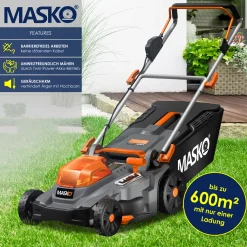 MASKO® Akku Rasenmäher ECO-X10 Inkl. Akkus Li-Ion Batterie 4 Ah & Doppel-Ladegerät – Rasentrimmer Schnittbreite, 25-75mm Schnitthöhenverstellung , Farbe:Schwarz / Orange, Größe:Schnittbreite 37cm 9 MASKO® Akku Rasenmäher ECO-X10 Inkl. Akkus Li-Ion Batterie 4 Ah & Doppel-Ladegerät – Rasentrimmer Schnittbreite, 25-75mm Schnitthöhenverstellung , Farbe:Schwarz / Orange, Größe:Schnittbreite 37cm -Garten- & Gewächshäuser Geschäft b2036d330ab8f3b427e0b9a67b69bfca