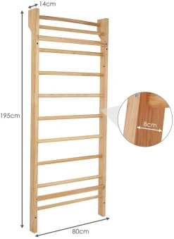 COSTWAY Klettergerüst Sprossenwand Turnwand Heimsportgerät Gymnastik Fitness 195x80x14cm Holz -Garten- & Gewächshäuser Geschäft b20dffd4c16aa048d35dea399d628ed1