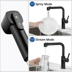 Auralum Edelstahl Küchenspüle Einbauspüle 55 × 45 CM + Hochdruck Ausziehbar Küchenarmatur, Schwarz -Garten- & Gewächshäuser Geschäft b210abf5e1d64dbf49ef73f1ede042f0