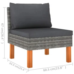 VidaXL 5-tlg. Garten-Lounge-Set Mit Kissen Poly Rattan Grau -Garten- & Gewächshäuser Geschäft b244bef7ba597d5fcace2a6dc88b968b