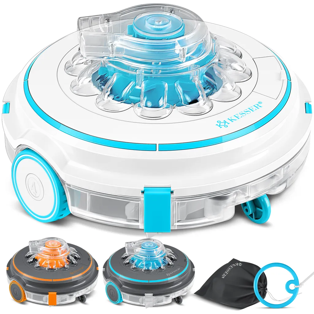 KESSER® Poolroboter Poolreiniger Akku Aqua-9000 Inkl. Transporttasche Pool Roboter Für Bis 80m² Pools, Li-Ion Akku Max. 75 Min, Kabellos Poolsauger Bodenreinigung Vollautomatisch Bodensauger, Farbe:Anthrazit 1 KESSER® Poolroboter Poolreiniger Akku Aqua-9000 Inkl. Transporttasche Pool Roboter Für Bis 80m² Pools, Li-Ion Akku Max. 75 Min, Kabellos Poolsauger Bodenreinigung Vollautomatisch Bodensauger, Farbe:Anthrazit
