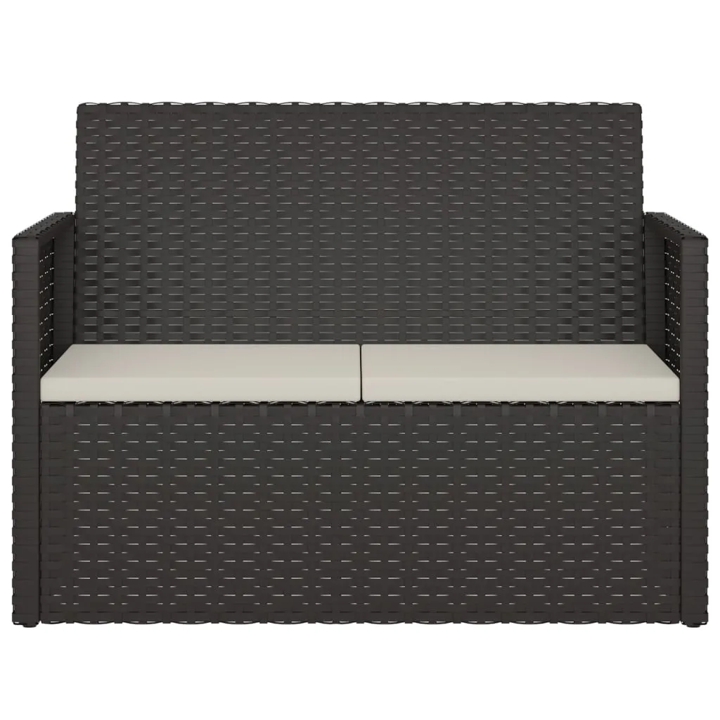 VidaXL Gartenbank Mit Kissen Schwarz 105 Cm Poly Rattan 4 VidaXL Gartenbank Mit Kissen Schwarz 105 Cm Poly Rattan – Bild 4