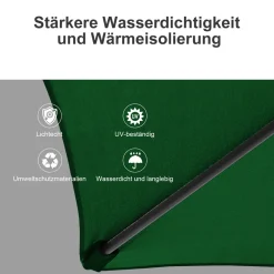 EINFEBEN 3.5m Sonnenschirm Marktschirm Mit Handkurbel UV40+ Outdoor-Schirm Terrassen Gartenschirm,Gruen -Garten- & Gewächshäuser Geschäft b283ba5d4097dba2753088da4a171bd9
