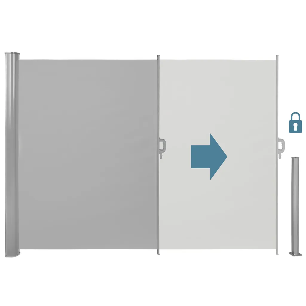 Tectake Aluminium Seitenmarkise Ausziehbar Mit Aufrollmechanismus - 200 X 300 Cm, Grau 4 Tectake Aluminium Seitenmarkise Ausziehbar Mit Aufrollmechanismus - 200 X 300 Cm, Grau – Bild 4