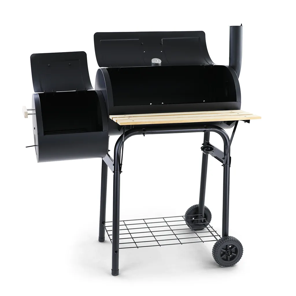 Carparts Online GmbH RAMROXX® BBQ XL Smoker Holzkohle Barbecue Grill RX970 Schwarz Mit Abdeckung 4 Carparts Online GmbH RAMROXX® BBQ XL Smoker Holzkohle Barbecue Grill RX970 Schwarz Mit Abdeckung – Bild 4