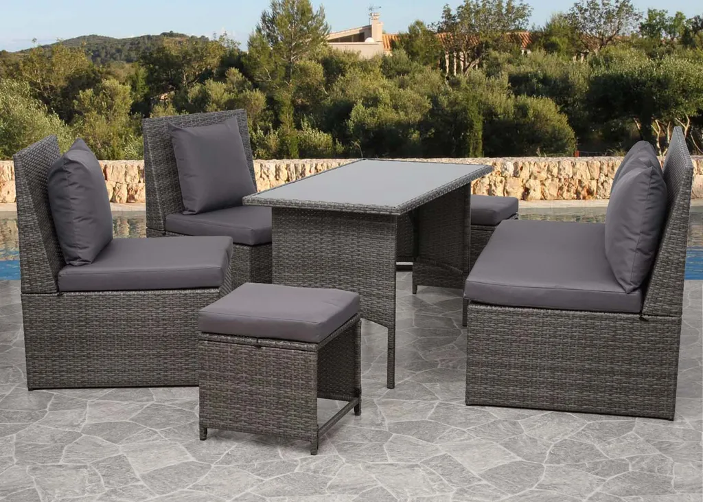 Mendler 2x Poly-Rattan Sessel HWC-G16, Lounge-Rattanstuhl Gartenstuhl, Gastronomie Schwarz, Kissen Hellgrau 10 Mendler 2x Poly-Rattan Sessel HWC-G16, Lounge-Rattanstuhl Gartenstuhl, Gastronomie Schwarz, Kissen Hellgrau – Bild 10