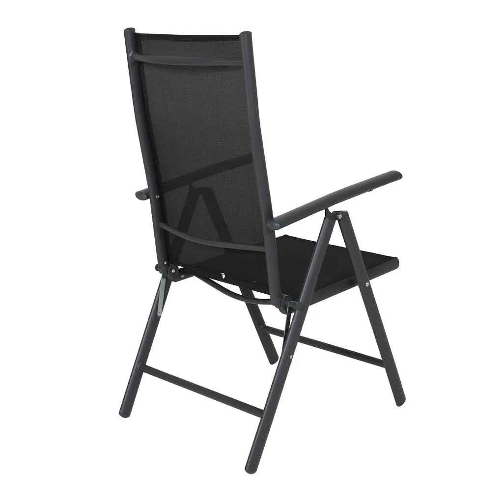 SVITA Gartenstühle Hochlehner Klappbar Campingstuhl Klappsessel 2er Set Metall Schwarz 5 SVITA Gartenstühle Hochlehner Klappbar Campingstuhl Klappsessel 2er Set Metall Schwarz – Bild 5