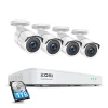 ZOSI 8CH H.265+ DVR 4x Außen 1080P Überwachungskamera Set Mit Audio, 1TB Festplatte, Tonaufnahme, Metallgehäuse