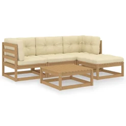 VidaXL 5-tlg. Garten-Lounge-Set Mit Kissen Kiefer Massivholz