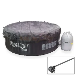 Bestway Whirlpool Lay-Z-Spa Miami | 4 Personen | 81 Massageluftdüsen | Automatisch Aufblasbar | 180x66 Cm | Schwarz/türkis | Abdeckung | Indoor Outdoor -Garten- & Gewächshäuser Geschäft b3c19039c478ed8cf6e4a2cc52323348