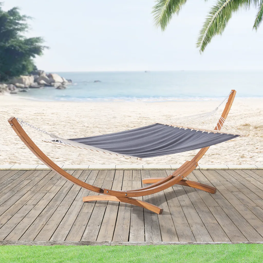 En.casa Hängematte Langadia Mit Gestell 200 X 150 Cm Hängeschaukel Max. 120 Kg Outdoor Hängesitz Hängeliege Gestell Aus Massivholz Dunkelgrau 2 En.casa Hängematte Langadia Mit Gestell 200 X 150 Cm Hängeschaukel Max. 120 Kg Outdoor Hängesitz Hängeliege Gestell Aus Massivholz Dunkelgrau – Bild 2
