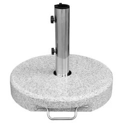 Anndora Sonnenschirmständer Rund 30kg Rollbar Hellgrau Poliert