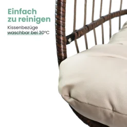 VITA5 Hängesessel Mit Gestell - Bequemer Hängekorb Sessel Zum Entspannen - Einzigartiger Hängesessel Indoor Und Outdoor - Boho Egg Schaukel Für Terrasse, Kinderzimmer, Leseecke - 150kg Tragkraft, Beige -Garten- & Gewächshäuser Geschäft b3df6bd3b0faef3e7eeb2d9dacad81d5