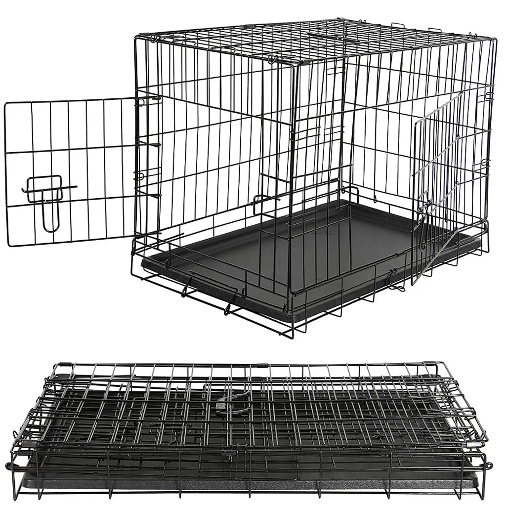 Mucola L Hundetransportbox Hundeklappkäfig Gitter Schwarz 1 Mucola L Hundetransportbox Hundeklappkäfig Gitter Schwarz