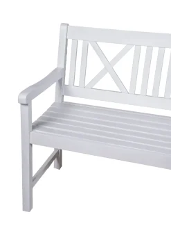 Garden Pleasure Gartenbank Bank MALMÖ 3-Sitzer B 154 X T 59 X H 89 Cm, Bank Aus Weiß Lackiertem Eukalyptus-Holz -Garten- & Gewächshäuser Geschäft b46320305ac67e3b9d4dd690b979a378