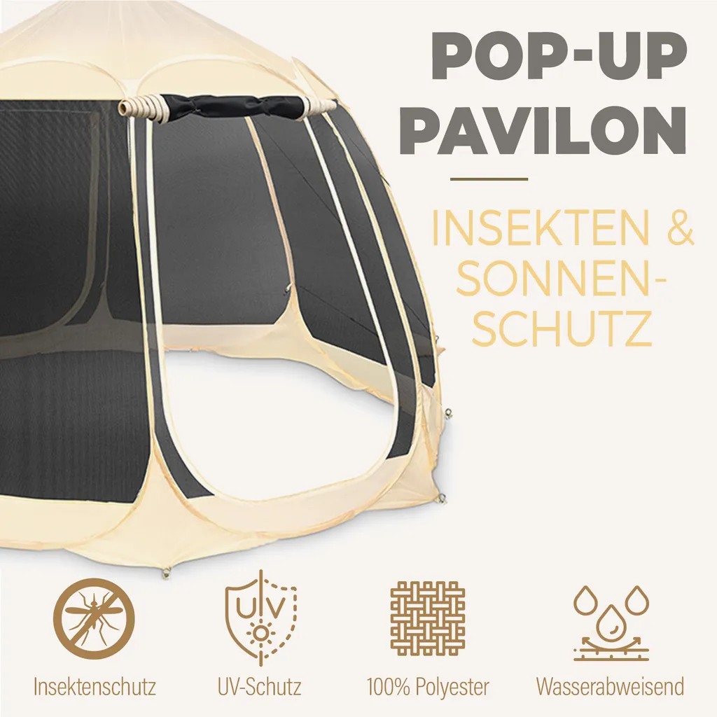 Swing&Harmonie Pavillon Garten PopUp Pavilon Zelt Partyzelt Gartenzelt Iglu Event Pavillion Moskitonetz Sonnenschutz - 10FT - 300cm Anthrazit 6 Swing&Harmonie Pavillon Garten PopUp Pavilon Zelt Partyzelt Gartenzelt Iglu Event Pavillion Moskitonetz Sonnenschutz - 10FT - 300cm Anthrazit – Bild 6